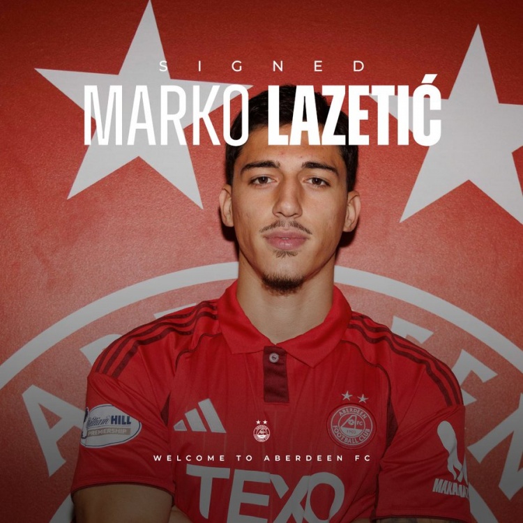 官方：拉泽蒂奇加盟苏超阿伯丁 据悉0转会费+米兰保留50%二转